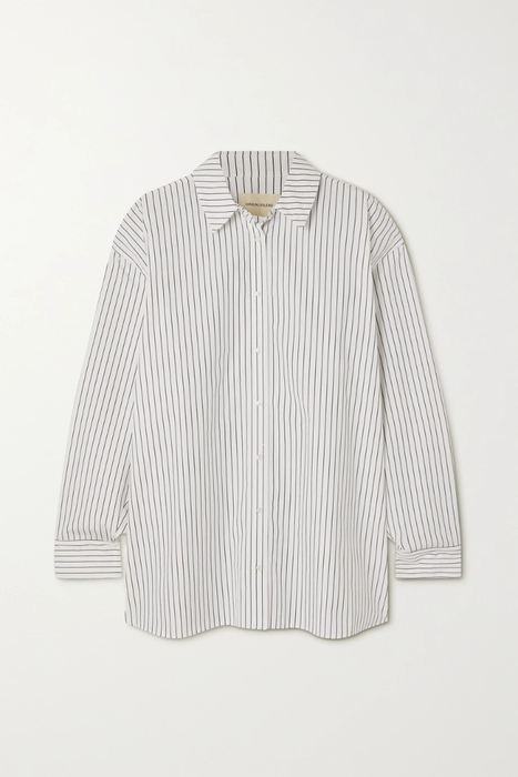 유럽직배송 LOULOU STUDIO Oversized striped cotton-poplin shirt 15546005221871519