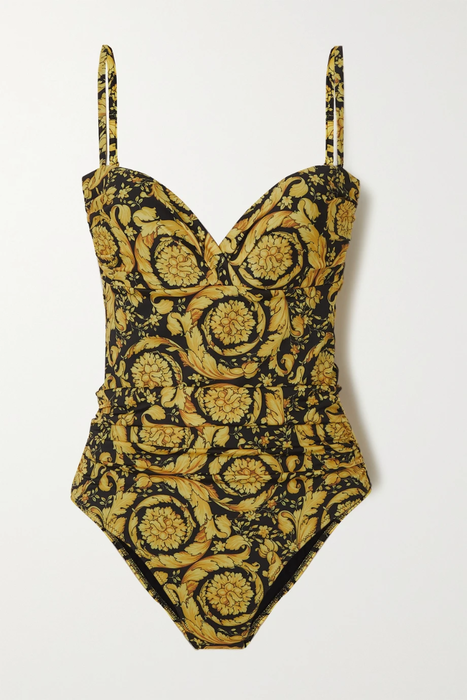 유럽직배송 베르사체 VERSACE Ruched printed underwired swimsuit 9649229528610513