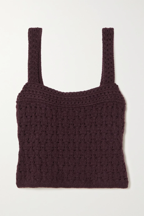 유럽직배송 빈스 VINCE Cropped crochet-knit wool and cashmere-blend camisole 25185454456195298