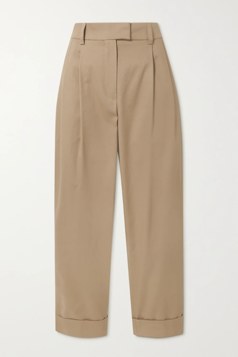 유럽직배송 브루넬로쿠치넬리 팬츠 BRUNELLO CUCINELLI Pleated cotton-blend twill straight-leg pants 29419655932426498