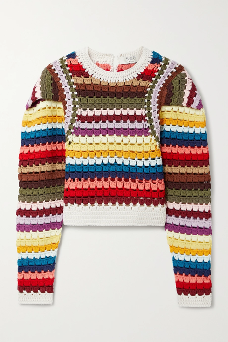 유럽직배송 Sea SEA Ziggy striped crochet-knit sweater 11452292646492269