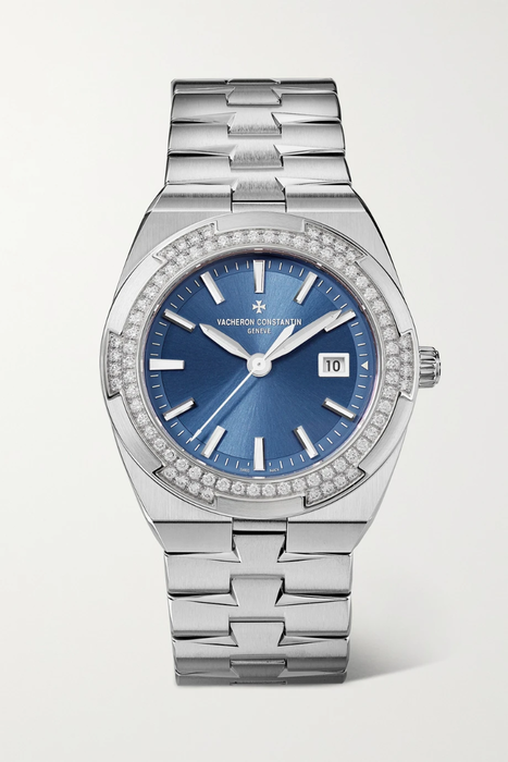 유럽직배송 VACHERON CONSTANTIN Overseas 33mm stainless steel and diamond watch 19971654707004439