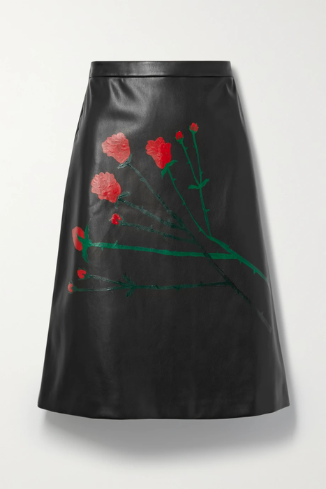 유럽직배송 베르나데트 스커트 BERNADETTE Eva floral-print vegan leather skirt 15546005222242382