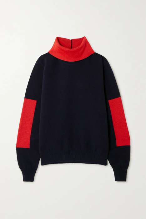유럽직배송 빅토리아베컴 VICTORIA BECKHAM Two-tone knitted turtleneck sweater 13452677153086362