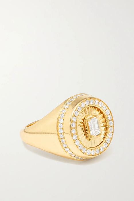 유럽직배송 STATE PROPERTY Aebi 18-karat gold diamond signet ring 25185454456118841