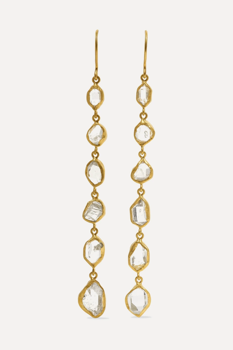 유럽직배송 PIPPA SMALL Crystallinity 18-karat gold Herkimer diamond earrings 210640033239