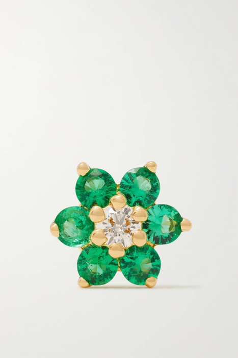 유럽직배송 마리아타쉬 싱글 귀걸이 MARIA TASH 5.5mm 18-karat gold, emerald and diamond single earring 17411127376812719