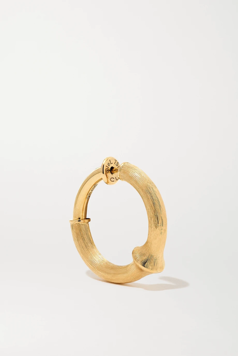 유럽직배송 올레 링가드 코펜하겐 귀걸이 OLE LYNGGAARD COPENHAGEN Nature small 18-karat gold hoop earring 19971654707386952
