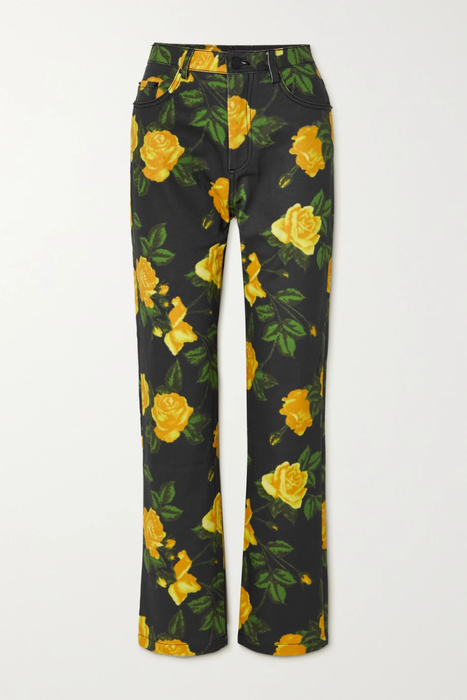 유럽직배송 리차드퀸 RICHARD QUINN Floral-print high-rise straight-leg  jeans 24665545640629442