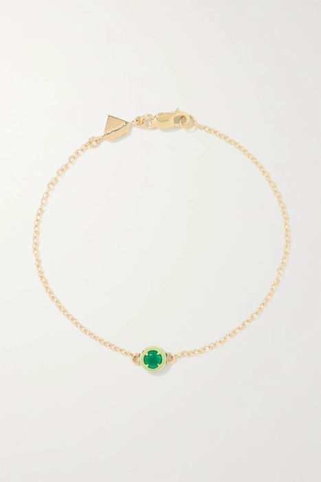 유럽직배송 앨리슨루 팔찌 ALISON LOU 14-karat gold, enamel and emerald bracelet 27086482324692893