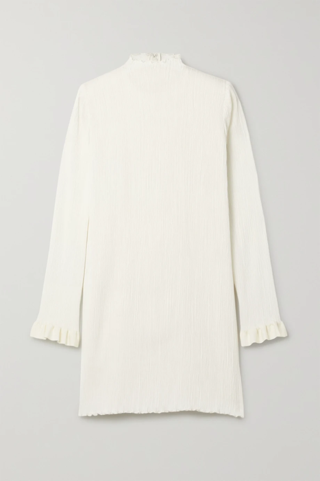 유럽직배송 DANIELLE FRANKEL Jamie ruffled plissé silk-blend mini dress 2499567820118610