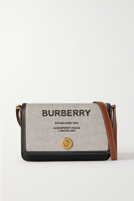 유럽직배송 버버리 BURBERRY Leather-trimmed printed canvas shoulder bag 9649229528575833
