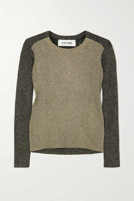 유럽직배송 세핀 스웨터 CEFINN Remi two-tone metallic stretch-knit sweater 17411127375885694
