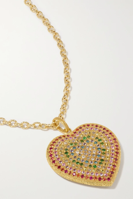 유럽직배송 캐롤리나부치 목걸이 CAROLINA BUCCI Cuore Florentine 18-karat gold, sapphire and diamond necklace 22250442026096332