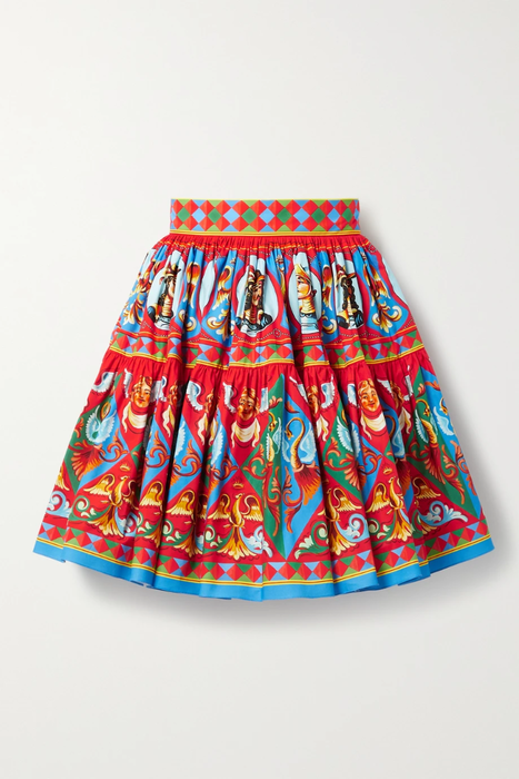 유럽직배송 돌체앤가바나 미니스커트 DOLCE &amp; GABBANA Gathered printed cotton-poplin mini skirt 11452292646026345