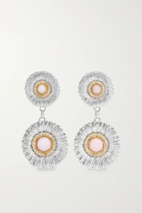 유럽직배송 부첼라티 귀걸이 BUCCELLATI Daisy gold-plated sterling silver, agate and diamond earrings 13452677153260354