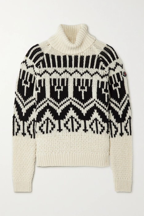 유럽직배송 몽클레어 MONCLER Intarsia wool-blend turtleneck sweater 11452292646616354