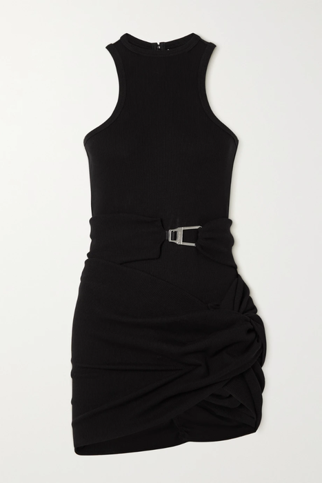 유럽직배송 아티코 THE ATTICO Embellished draped ribbed stretch-cotton jersey mini dress 9649229528708629
