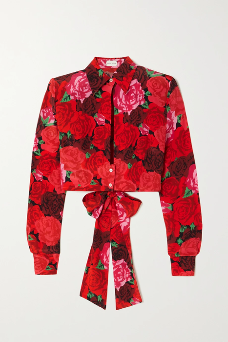 유럽직배송 마그다부트림 MAGDA BUTRYM Cutout floral-print silk-crepe blouse 11452292646342072