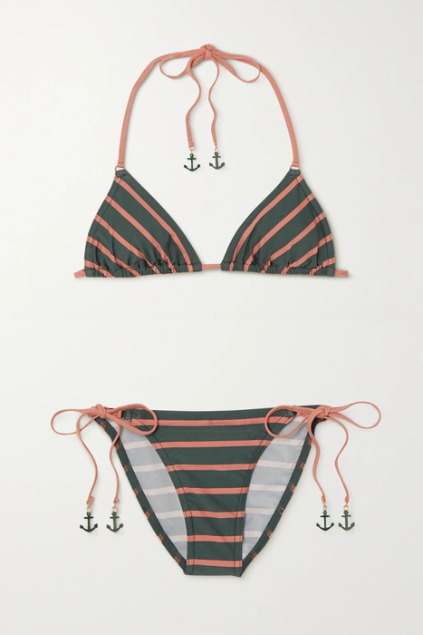 유럽직배송 짐머만 비키니 ZIMMERMANN Moonshine Mini embellished striped triangle bikini 22250442025756208