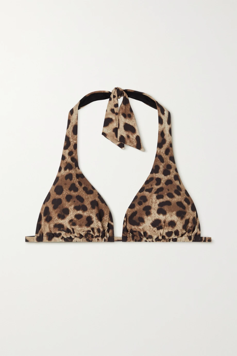 유럽직배송 돌체앤가바나 비키니 DOLCE &amp; GABBANA Leopard-print halterneck triangle bikini top 2204324139069371