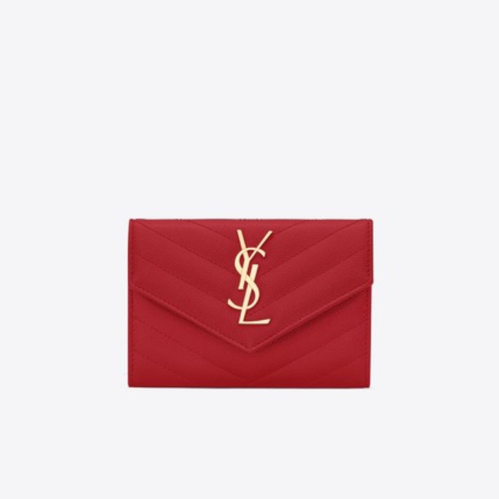 유럽직배송 입생로랑 SAINT LAURENT Small monogram envelope wallet in grain de poudre embossed leather 414404BOW016805