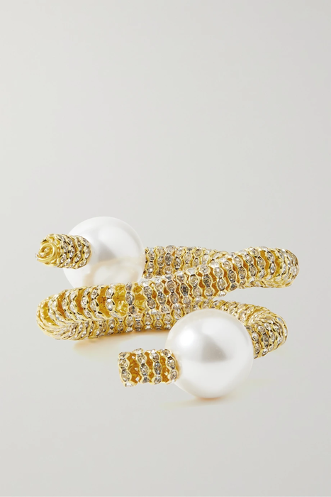 유럽직배송 PEARL OCTOPUSS.Y Snake convertible gold-plated, crystal and faux pearl bracelet 30629810019799682