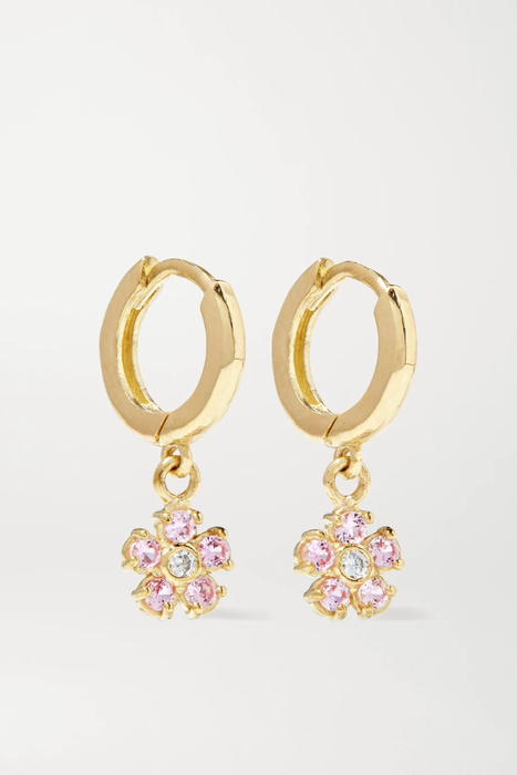 유럽직배송 JENNIFER MEYER Mini Clover 18-karat gold diamond hoop earrings 19971654707414157
