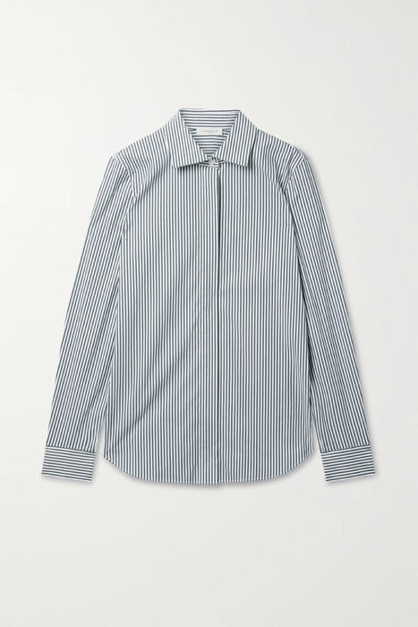 유럽직배송 라파예트 셔츠 LAFAYETTE 148 Hayward striped cotton-blend poplin shirt 25185454455886494
