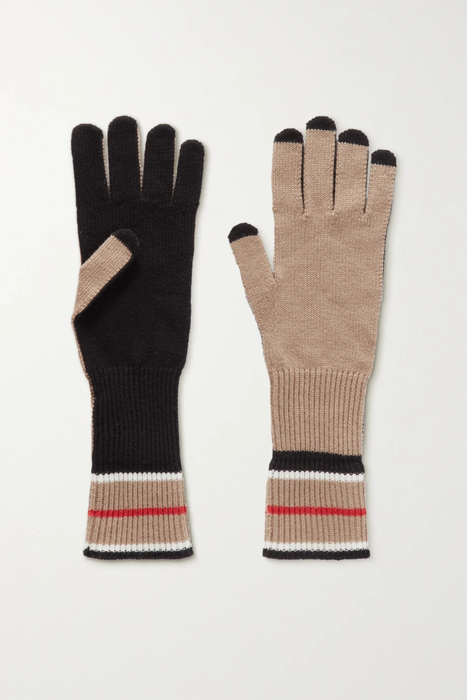 유럽직배송 버버리 BURBERRY Striped cashmere and cotton-blend gloves 25185454455771551