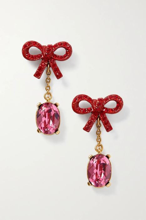 유럽직배송 오스카르데라렌타 OSCAR DE LA RENTA Gold-tone, enamel and crystal earrings 29419655932259451