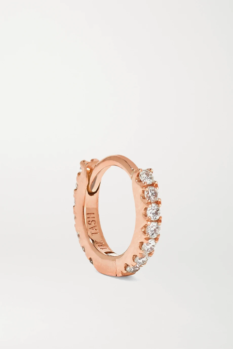 유럽직배송 마리아타쉬 귀걸이 MARIA TASH 5mm 18-karat rose gold diamond hoop earring 17957409490479674
