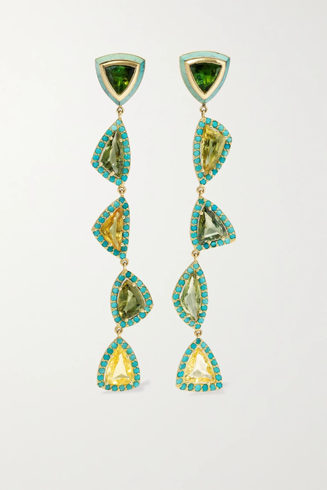유럽직배송 EMILY P. WHEELER + NET SUSTAIN Moss 18-karat recycled gold multi-stone earrings 13452677153438629