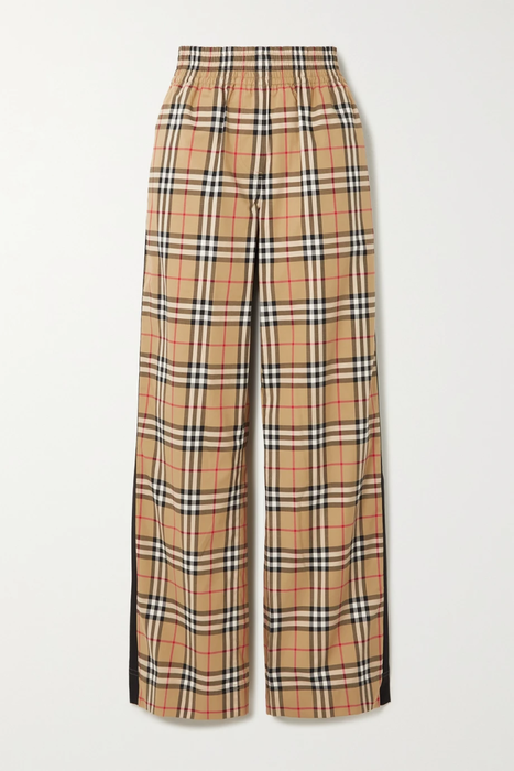 유럽직배송 버버리 BURBERRY Striped checked cotton-blend wide-leg pants 2204324140441525