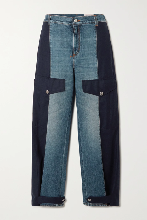 유럽직배송 알렉산더맥퀸 ALEXANDER MCQUEEN Cotton-paneled high-rise straight-leg jeans 17266703523744925