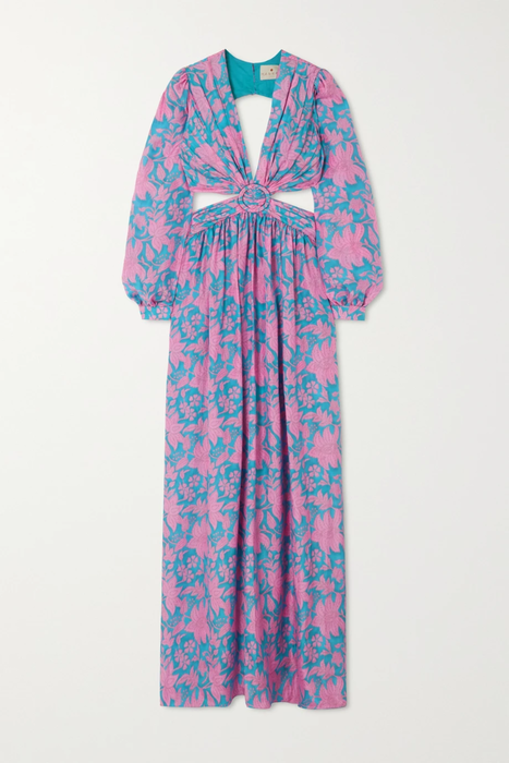유럽직배송 HANNAH ARTWEAR Rio open-back floral-print silk-habotai maxi dress 24772899113590591
