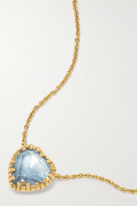 유럽직배송 LARKSPUR &amp; HAWK Valentina 18-karat gold-dipped quartz necklace 16114163150907331