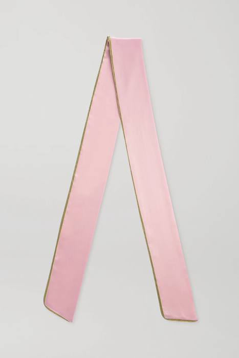 유럽직배송 BALMAIN PARIS HAIR COUTURE Lurex-trimmed silk-satin hair scarf - Baby-pink 2499567820127445