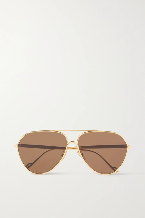 유럽직배송 로에베 선글라스 LOEWE Aviator-style gold-tone sunglasses 20346390236401044