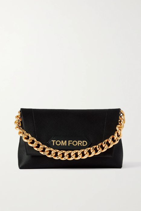 유럽직배송 톰포드 TOM FORD Chain leather-trimmed satin clutch 22250442026271871
