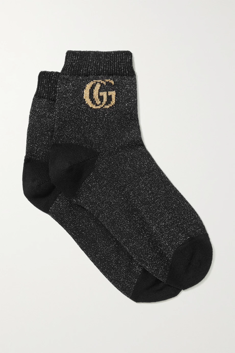 유럽직배송 구찌 GUCCI Metallic intarsia cashmere-blend socks 29419655932619445