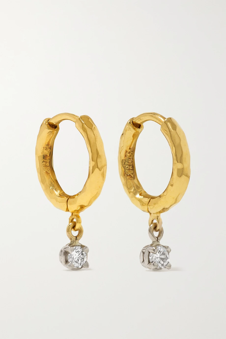 유럽직배송 옥타비아 엘리자베스 귀걸이 OCTAVIA ELIZABETH + NET SUSTAIN Micro Gabby 18-karat recycled gold diamond hoop earrings 16114163151011287