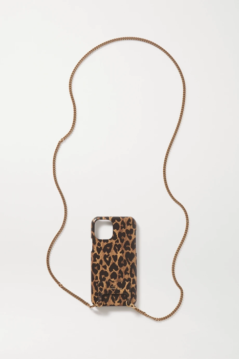 유럽직배송 생로랑 SAINT LAURENT Leopard-print leather iPhone 11 Pro case 3589493616209625
