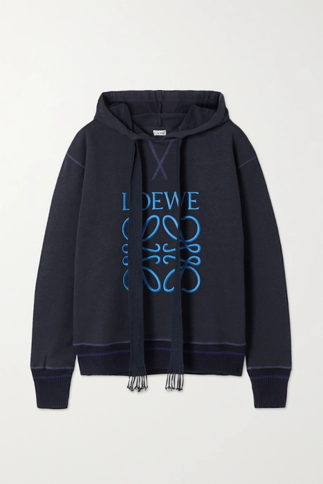 유럽직배송 로에베 LOEWE Embroidered cotton-jersey hoodie 11452292645955371