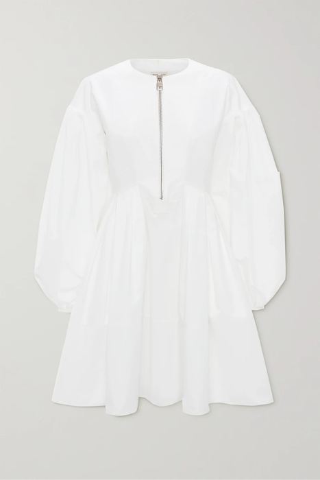 유럽직배송 알렉산더맥퀸 미니원피스 ALEXANDER MCQUEEN Zip-front pleated cotton-poplin mini dress 25185454456129509