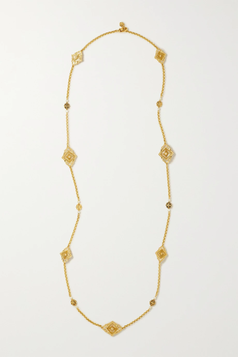 유럽직배송 BUCCELLATI Opera Tulle 18-karat gold, mother-of-pearl and diamond necklace 2204324140909890