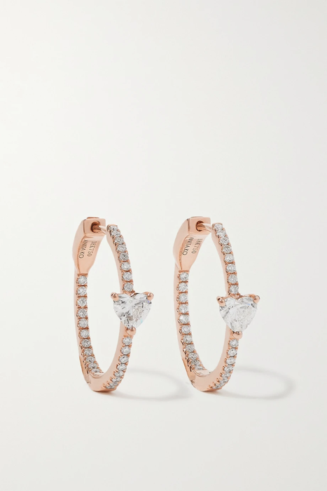 유럽직배송 ANITA KO 18-karat rose gold diamond hoop earrings 10163292706781039