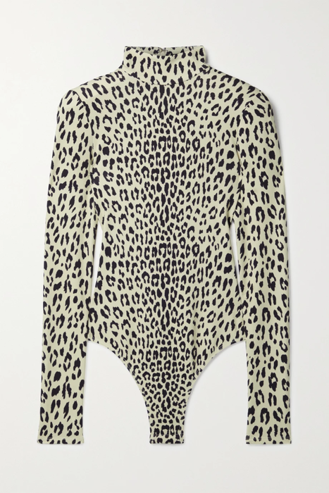 유럽직배송 BRANDON MAXWELL Leopard-print stretch-jersey thong bodysuit 24772899113084843