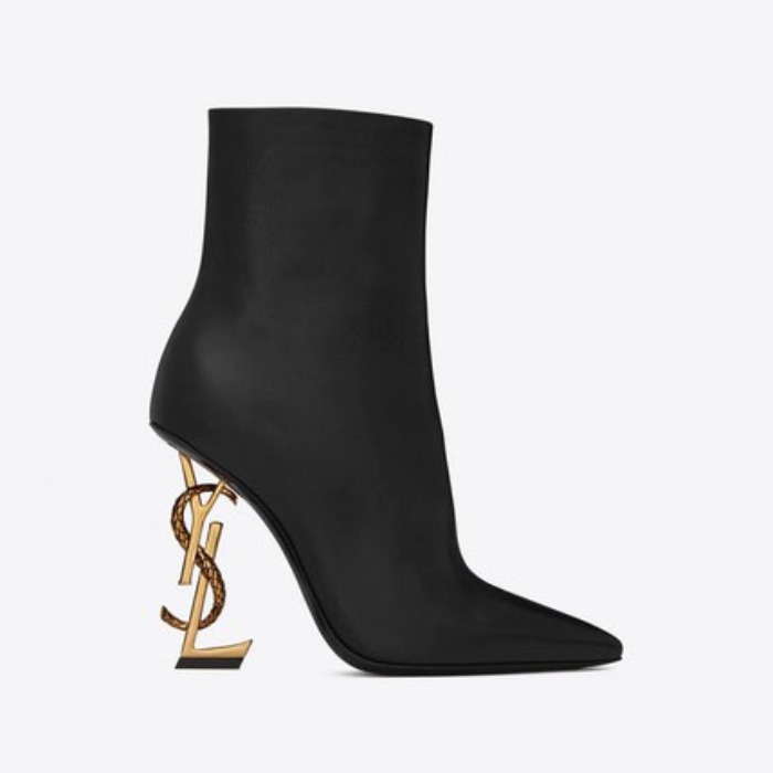 유럽직배송 입생로랑 SAINT LAURENT OPYUM leather ankle boots with bronze snake heel   5789221FZDD1000