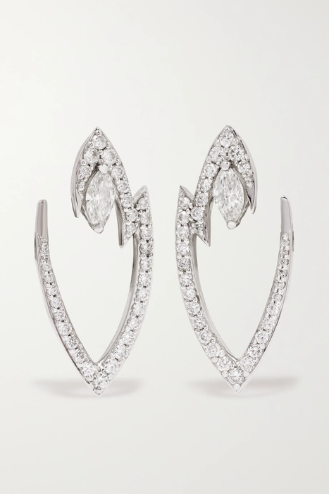 유럽직배송 STEPHEN WEBSTER + NET SUSTAIN Thorn 18-karat recycled white gold diamond earrings 27086482324687115
